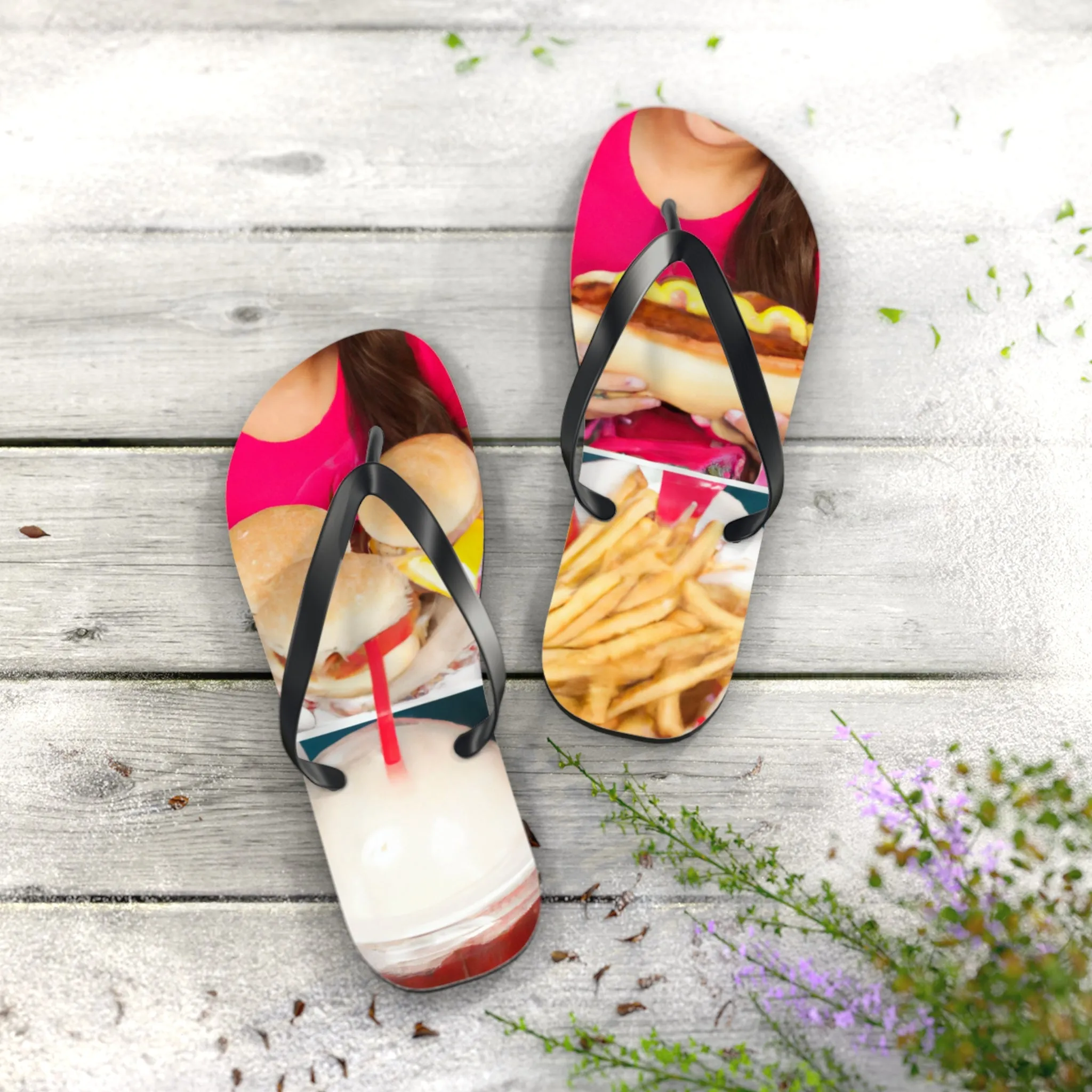 "Retro Food Slippers" - Flip Flop