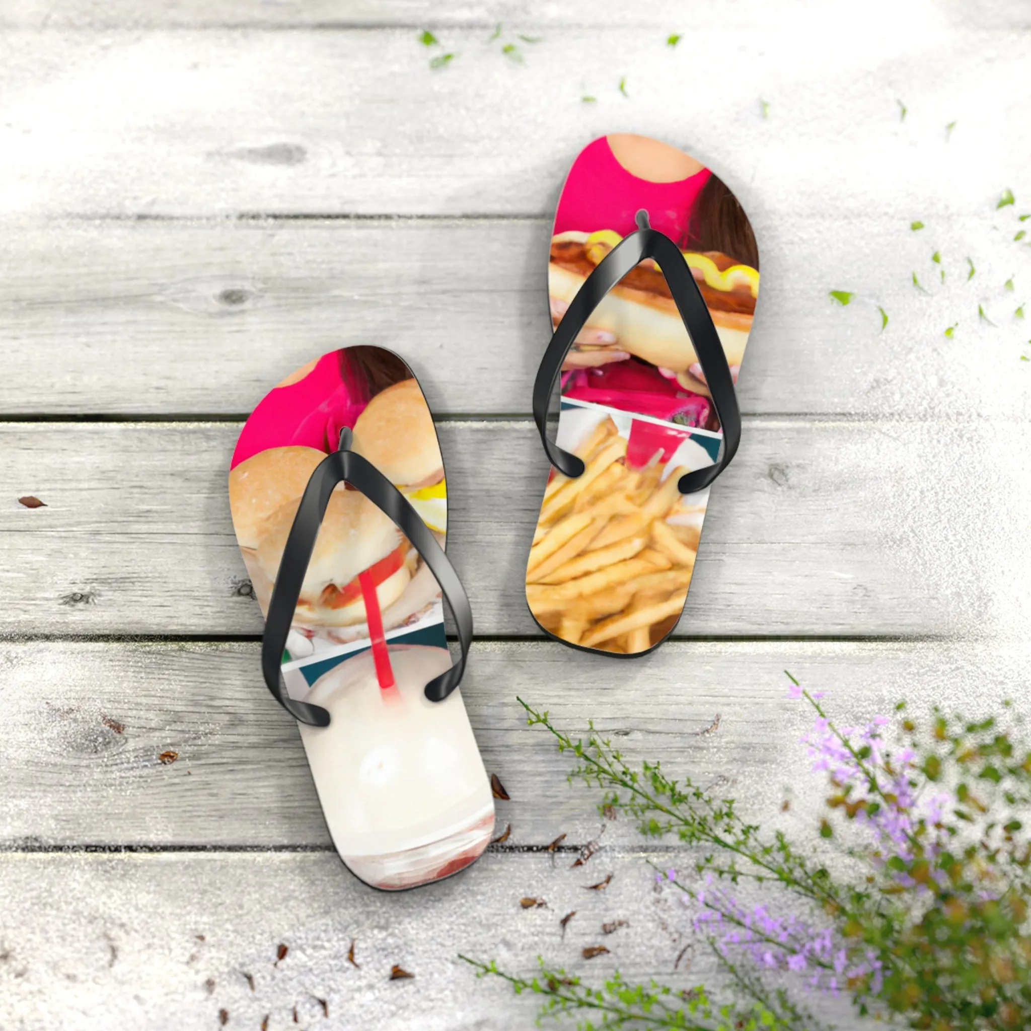"Retro Food Slippers" - Flip Flop