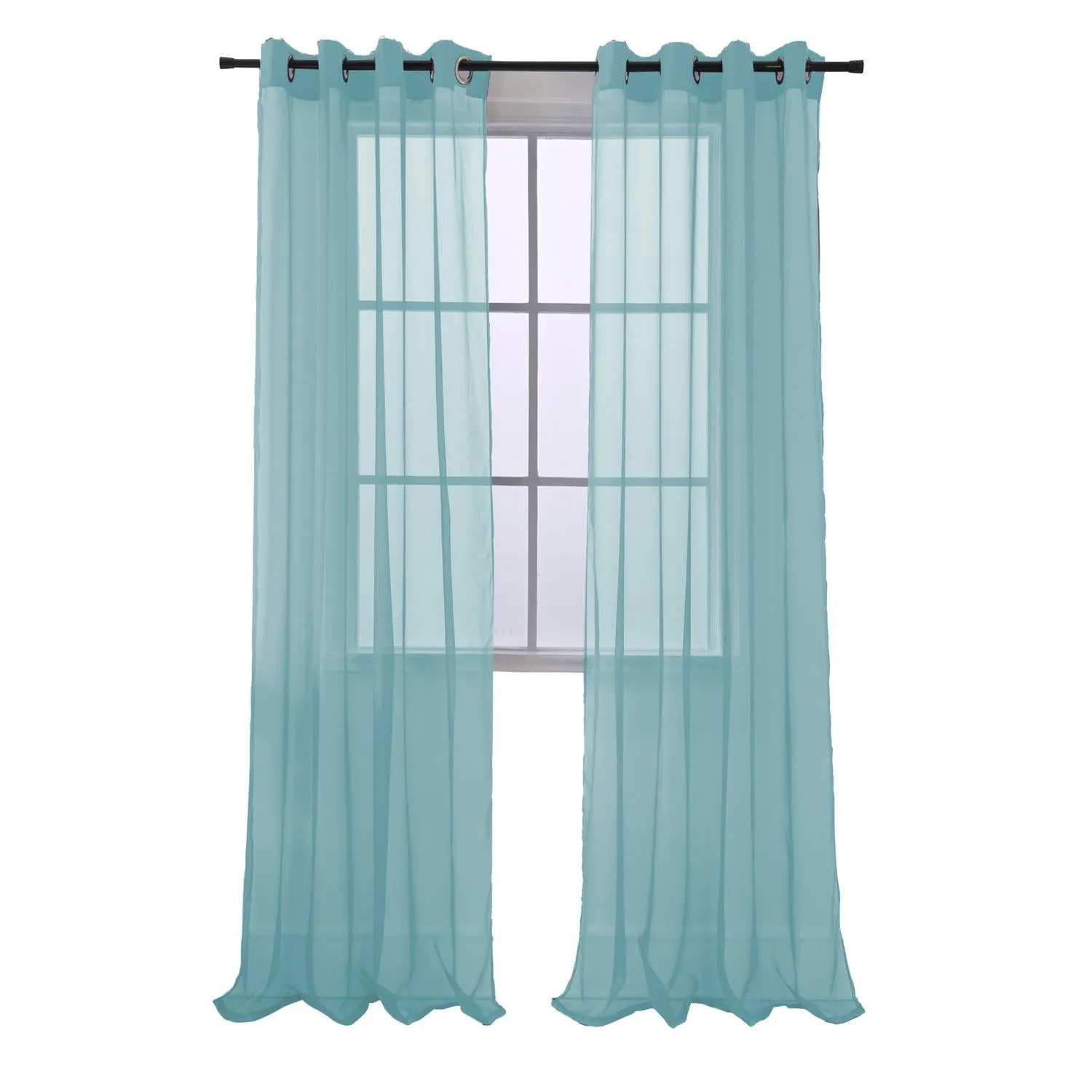 RT Designers Collection Cara Grommet Curtain Panel for Windows 54" x 84" Aqua