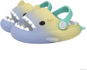 Shark Slides Kids, Sharky Chanclas with Adjustable Straps, Non-Slip Open Toe Thick Sole Beach Pool Shoes