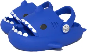 Shark Slides Kids, Sharky Chanclas with Adjustable Straps, Non-Slip Open Toe Thick Sole Beach Pool Shoes