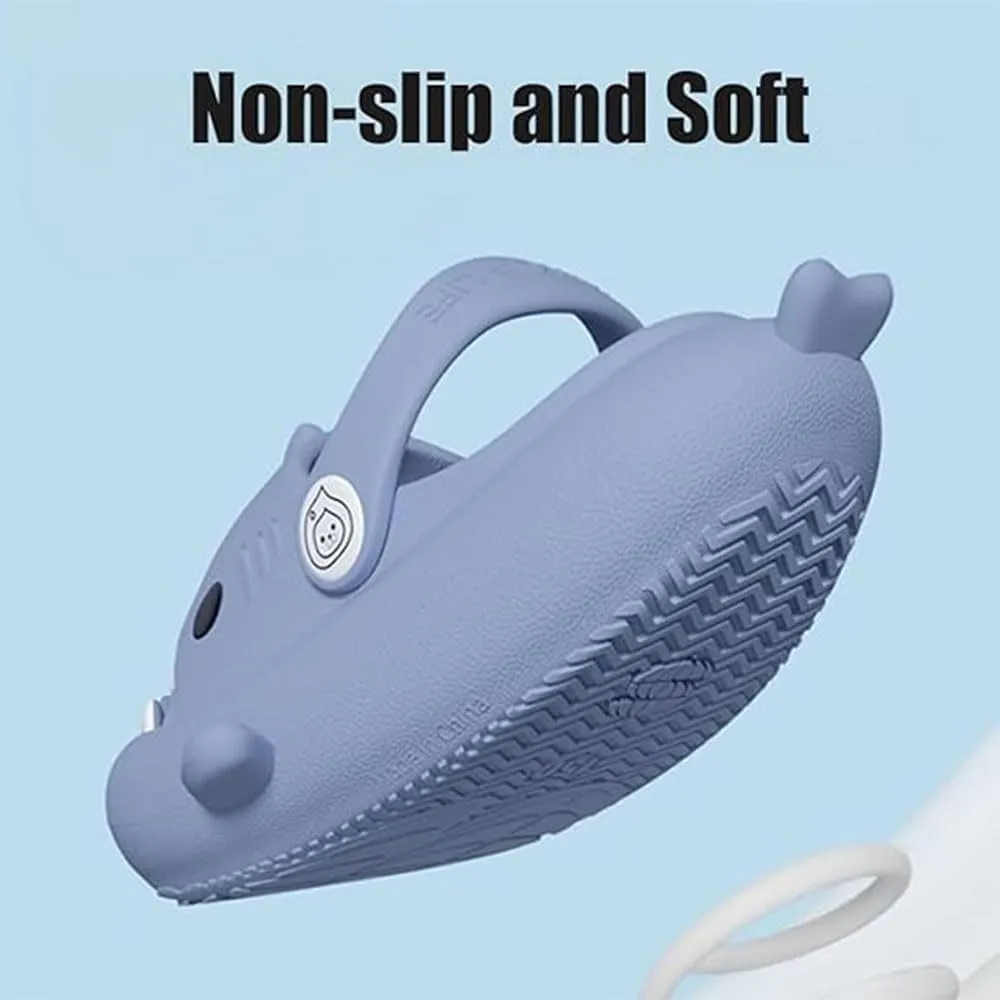 Shark Slides Kids, Sharky Chanclas with Adjustable Straps, Non-Slip Open Toe Thick Sole Beach Pool Shoes