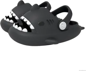 Shark Slides Kids, Sharky Chanclas with Adjustable Straps, Non-Slip Open Toe Thick Sole Beach Pool Shoes