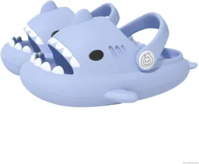 Shark Slides Kids, Sharky Chanclas with Adjustable Straps, Non-Slip Open Toe Thick Sole Beach Pool Shoes