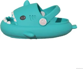 Shark Slides Kids, Sharky Chanclas with Adjustable Straps, Non-Slip Open Toe Thick Sole Beach Pool Shoes