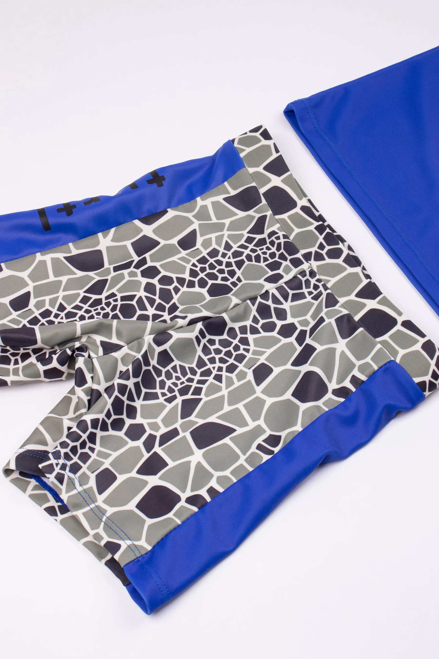 Short Sleeve Swimsuit Set in Blue