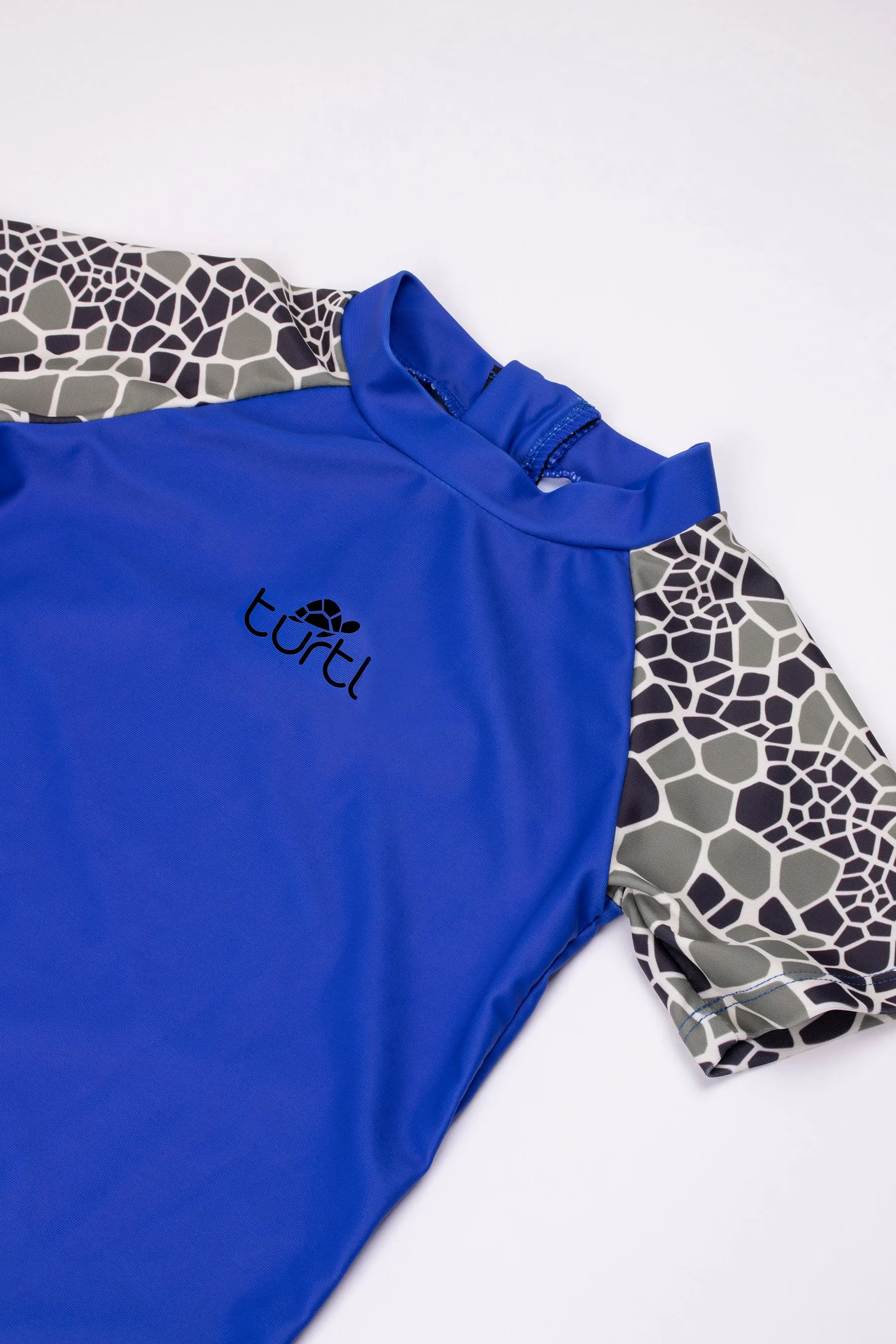 Short Sleeve Swimsuit Set in Blue