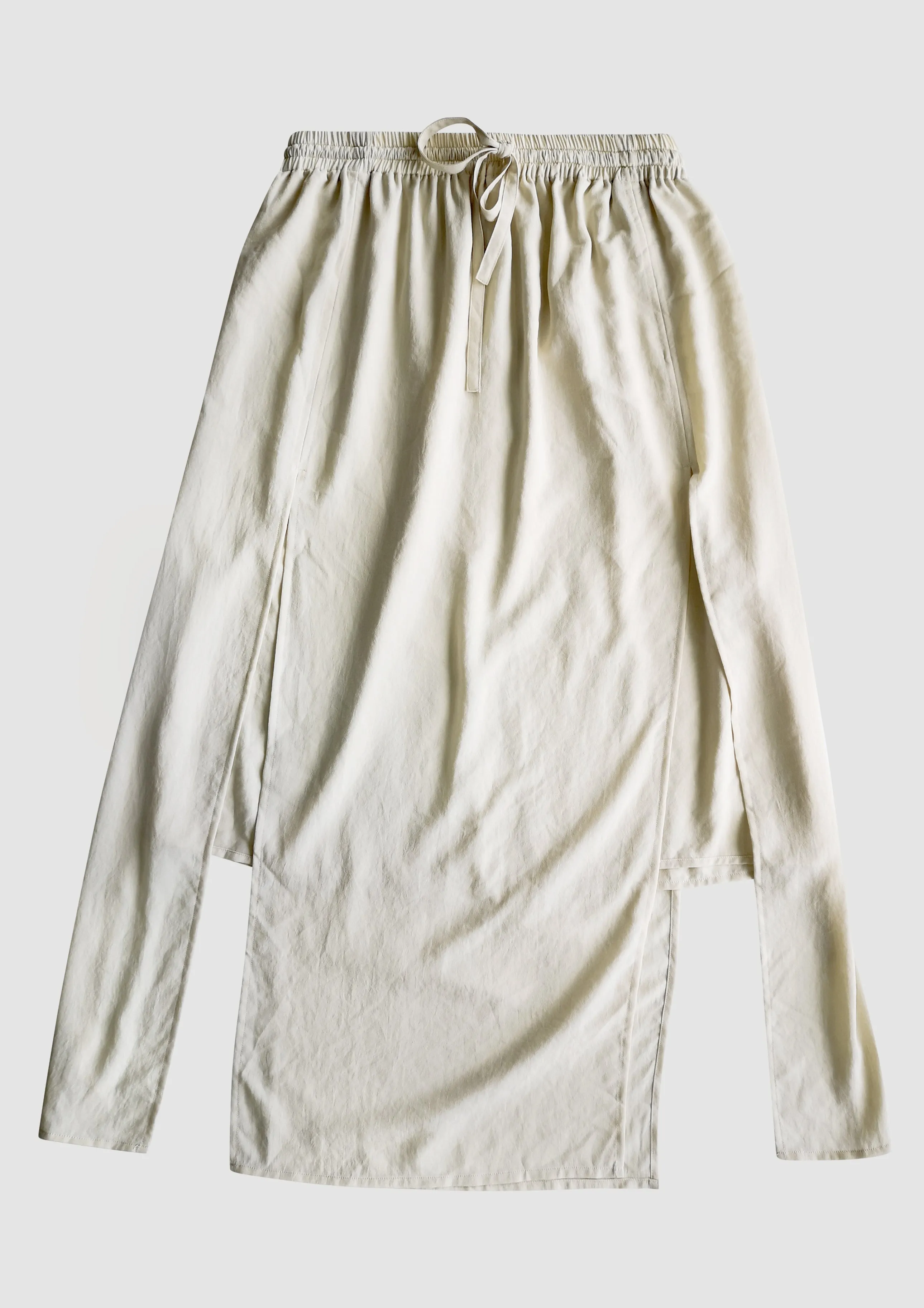 SKIRT LONG - ELASTIC WAIST SIDE SLOTS - creme by BERENIK