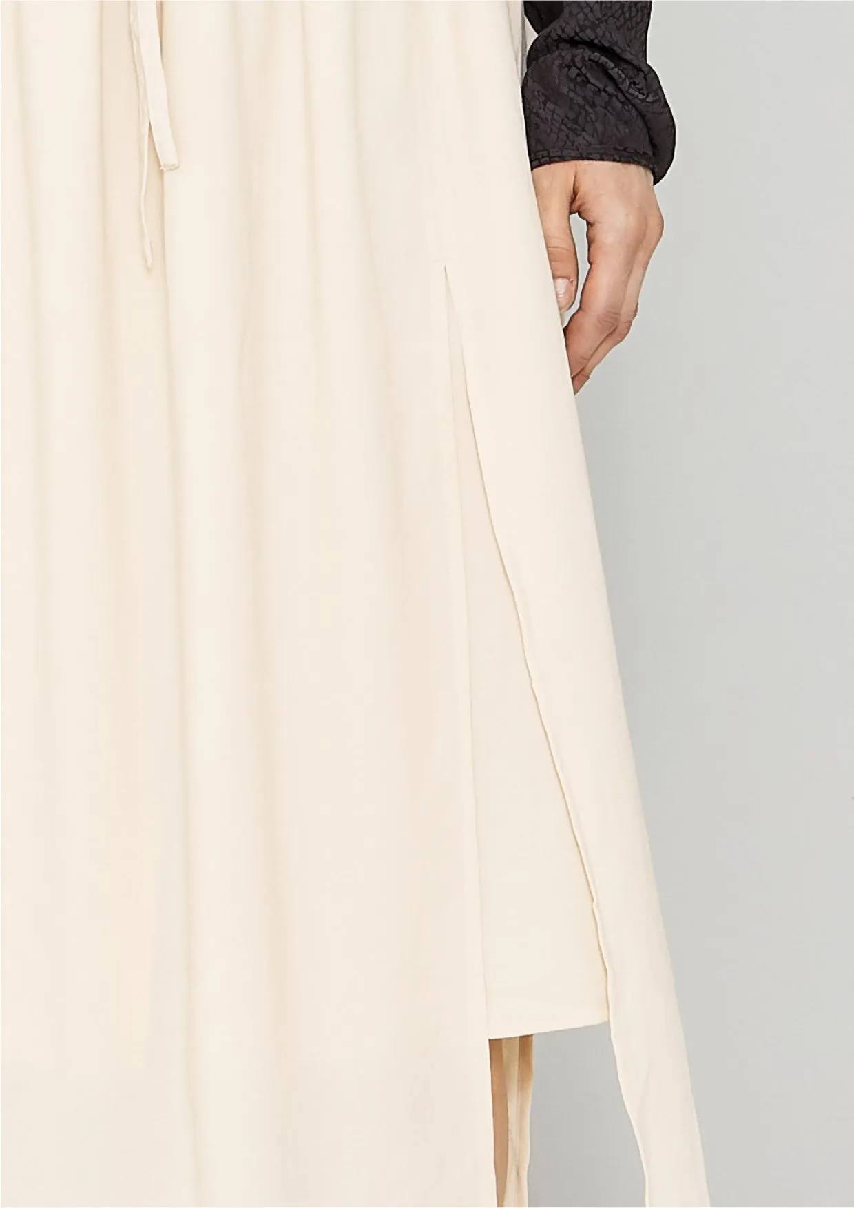 SKIRT LONG - ELASTIC WAIST SIDE SLOTS - creme by BERENIK