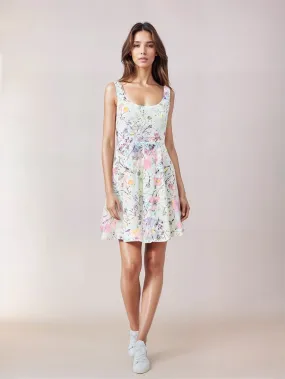 Sleeveless Round Neck Dress - Watercolor