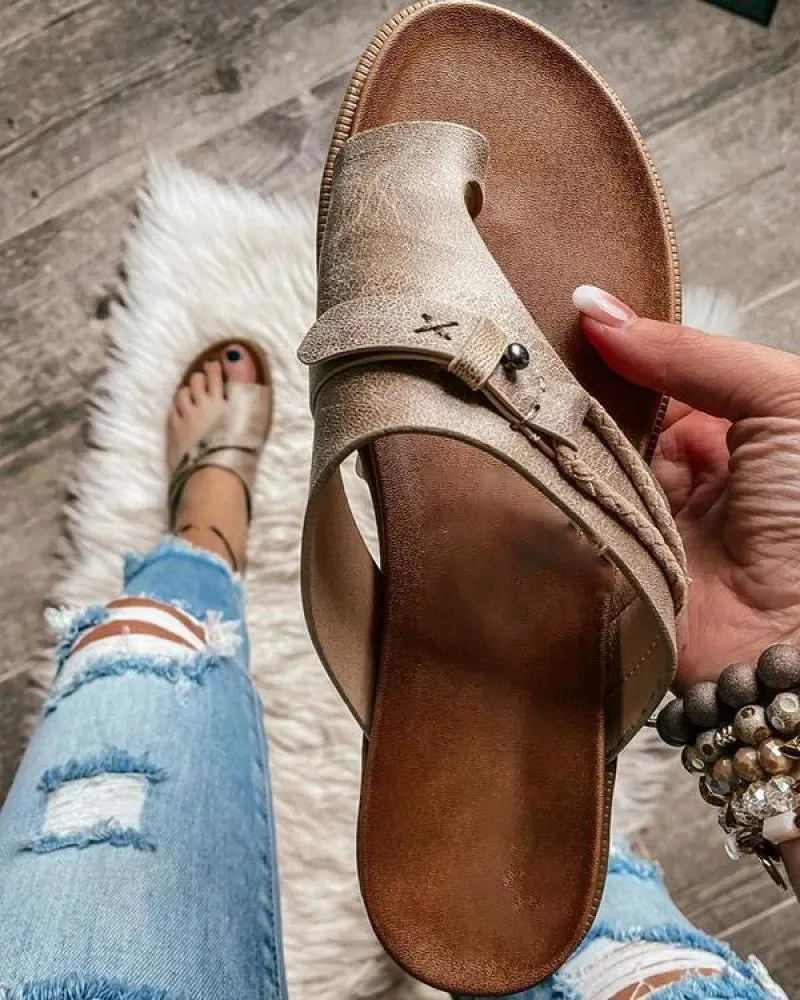 Sonicelife  Summer Slipper Women Retro Flip-Flops Slippers Flat Casual Non-Slip Ladies Slides Beach Sandals Females Women Shoes 2024 New
