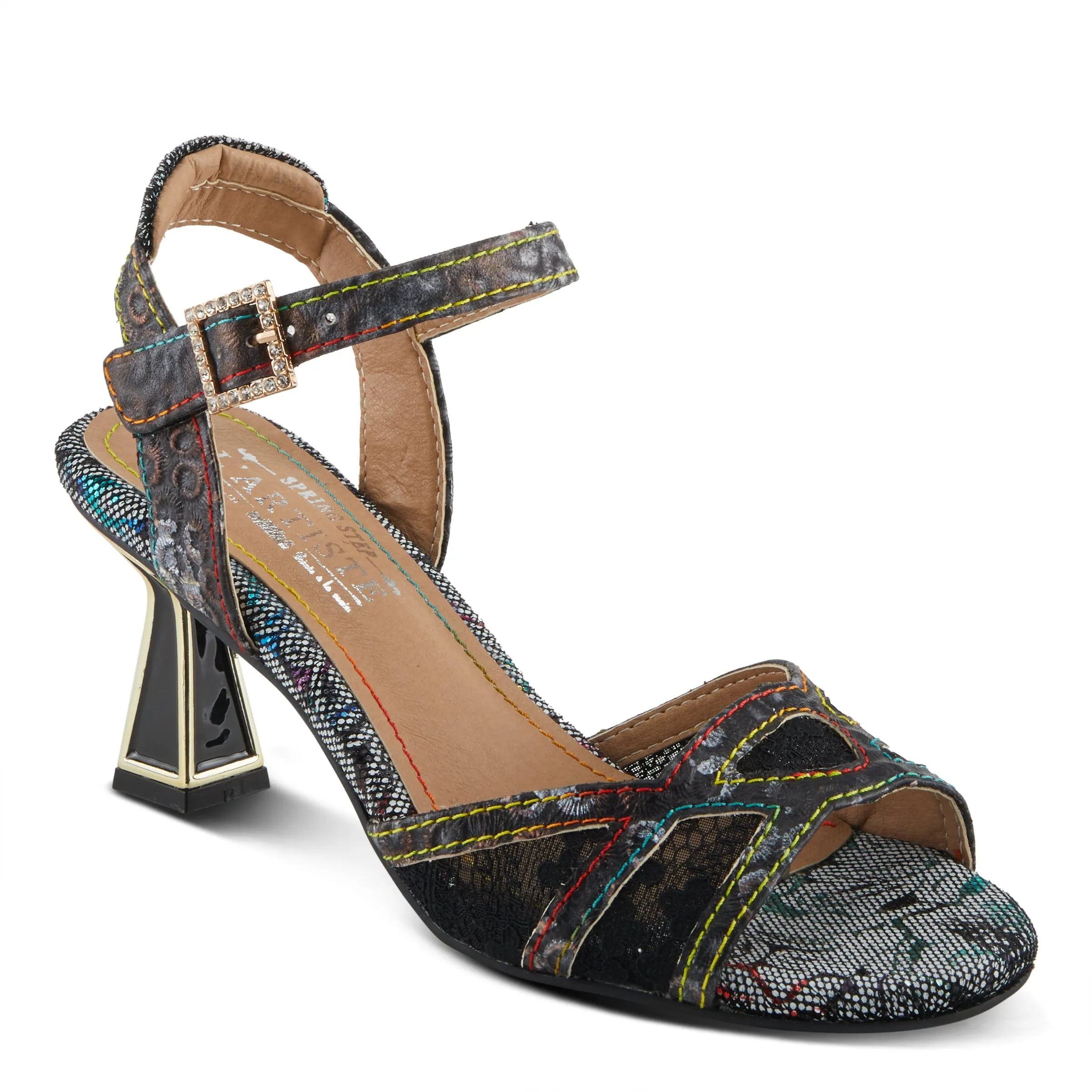 Spring Step Shoes L'Artiste Chatel Sandals Women's Leather Open Toe 3" Heel