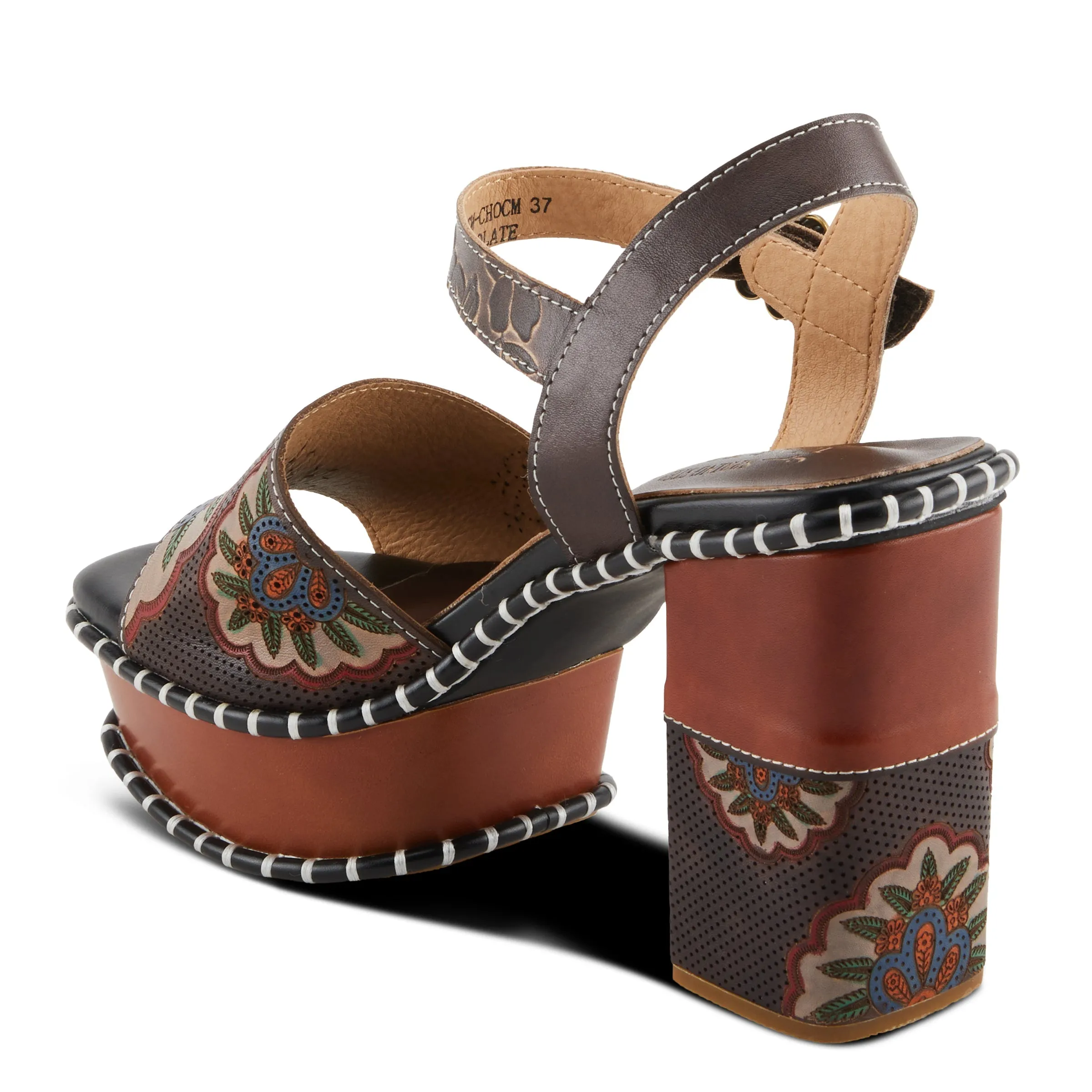 Spring Step Shoes L'Artiste Gogetem Sandals Women's Leather Floral