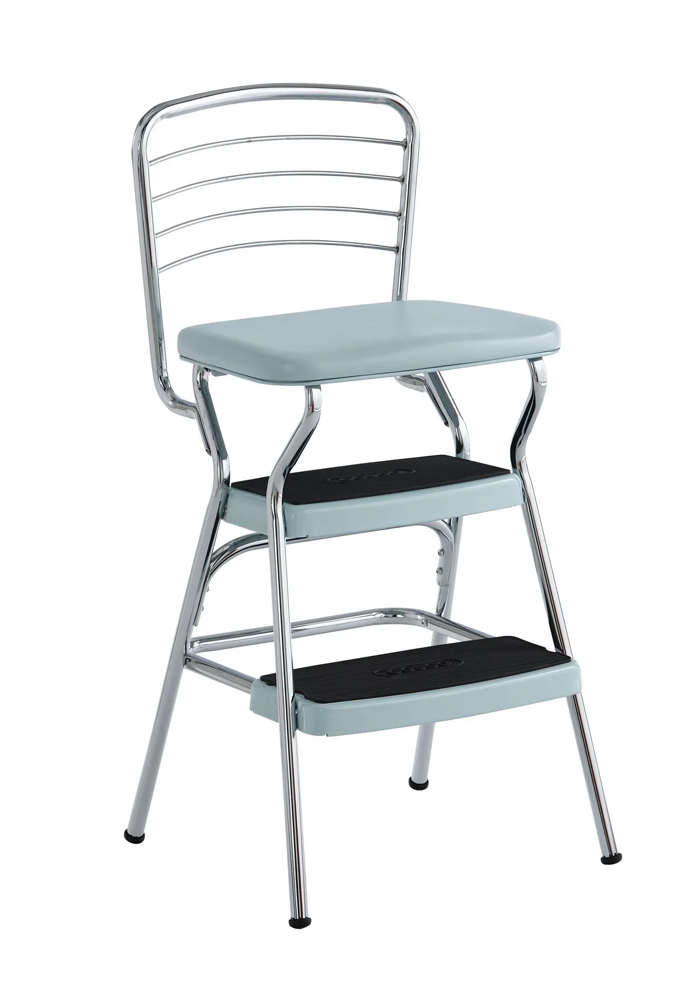 Stylaire Retro Chair   Step Stool with Flip-Up Seat