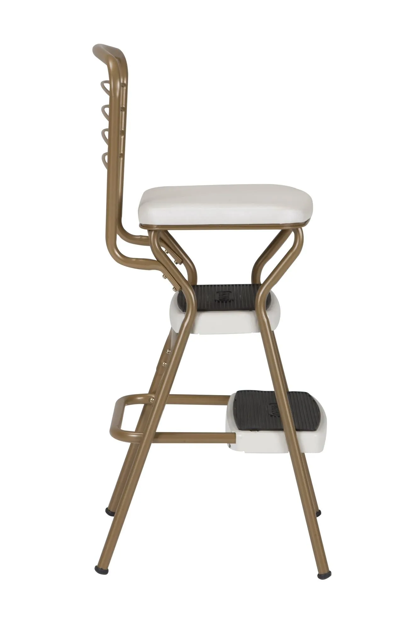Stylaire Retro Chair   Step Stool with Flip-Up Seat