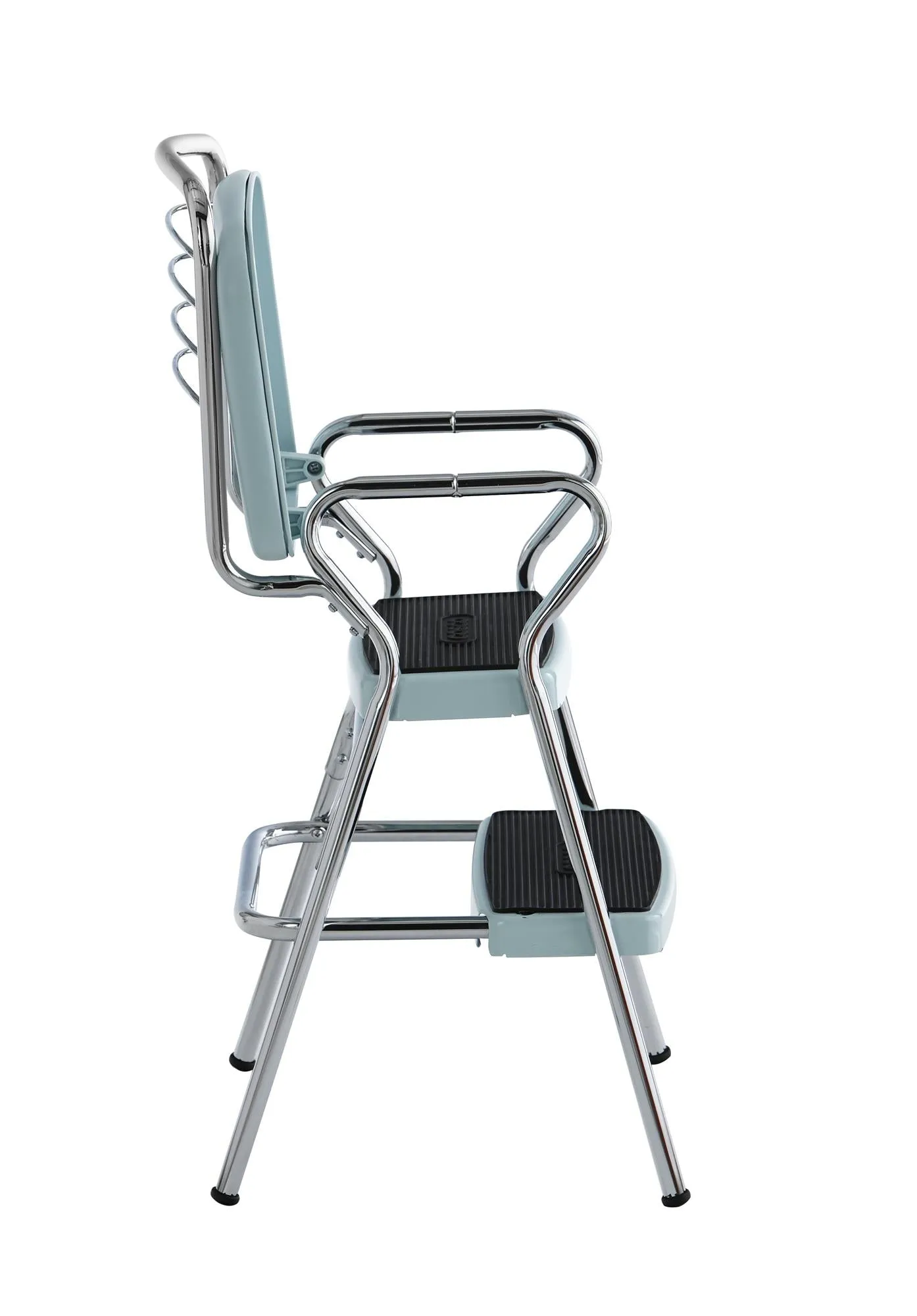 Stylaire Retro Chair   Step Stool with Flip-Up Seat