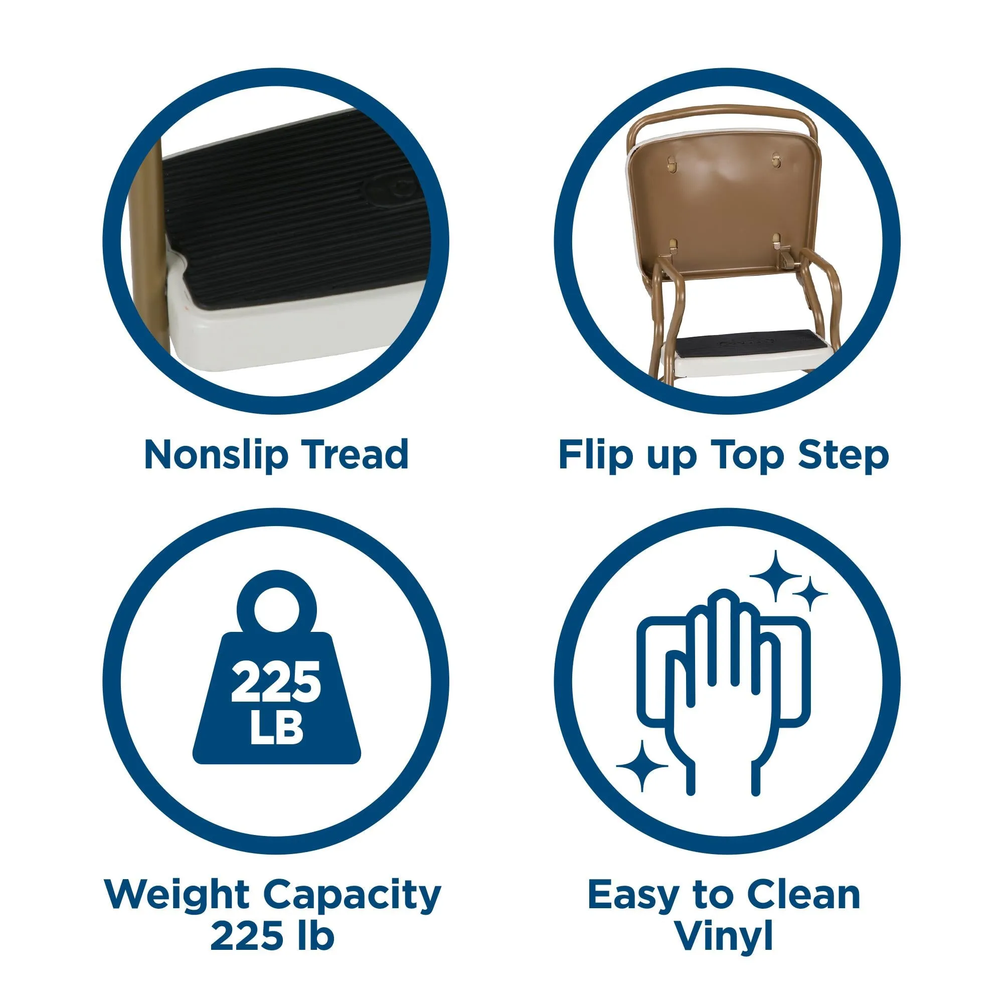 Stylaire Retro Chair   Step Stool with Flip-Up Seat