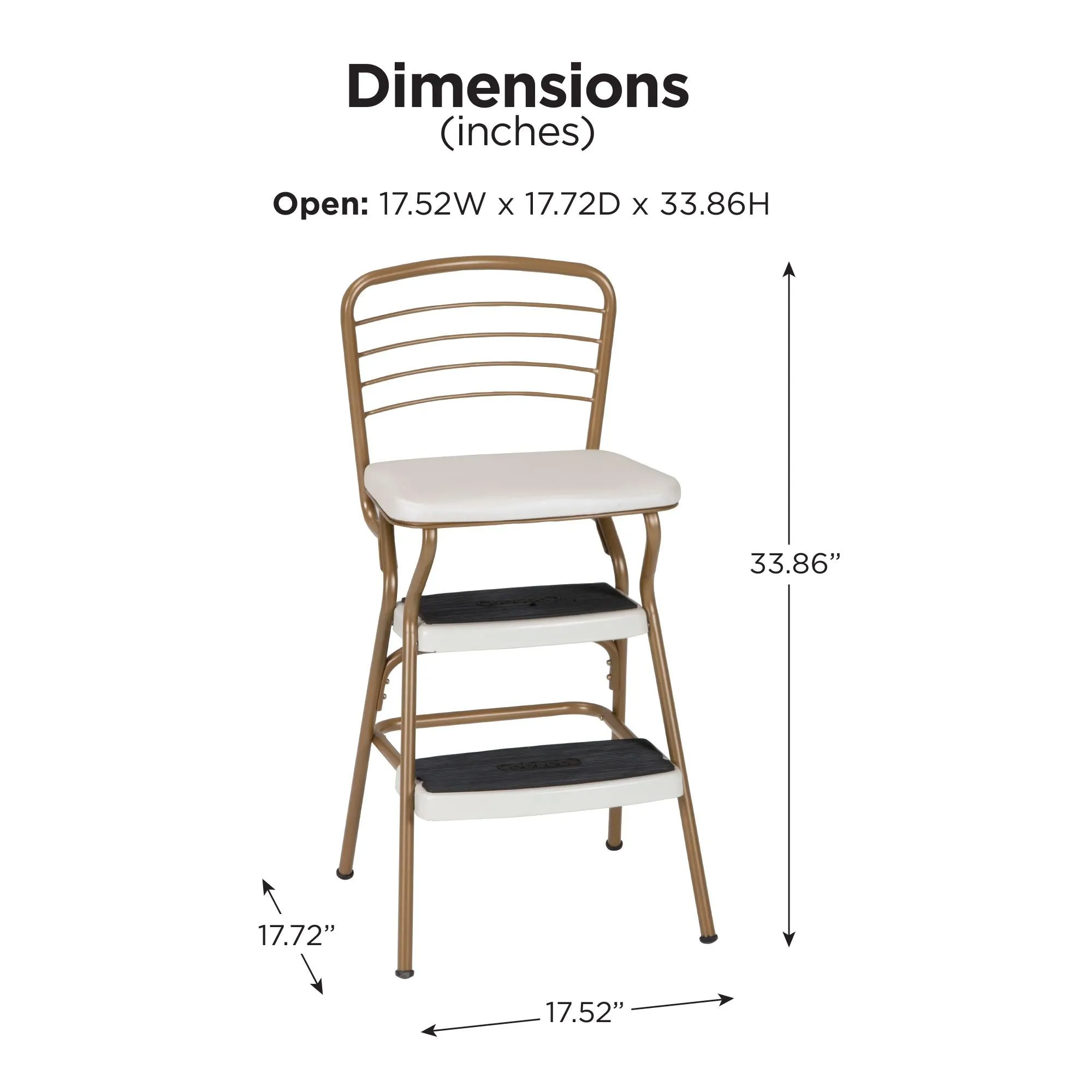 Stylaire Retro Chair   Step Stool with Flip-Up Seat