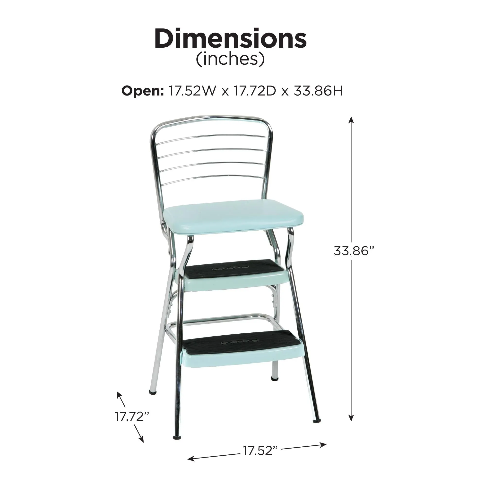 Stylaire Retro Chair   Step Stool with Flip-Up Seat