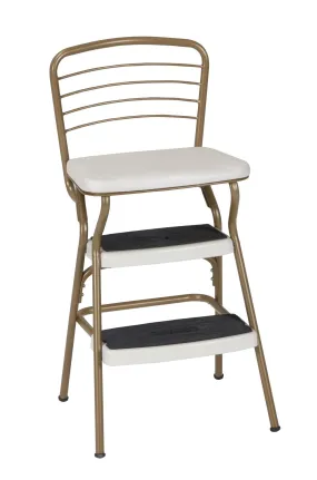 Stylaire Retro Chair   Step Stool with Flip-Up Seat