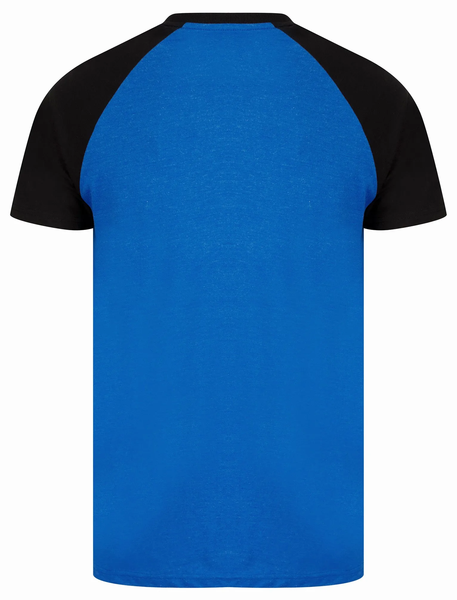 Summit Baseball Style Raglan Sleeve Crew Neck T-Shirt in Mid Blue Marl - Tokyo Laundry