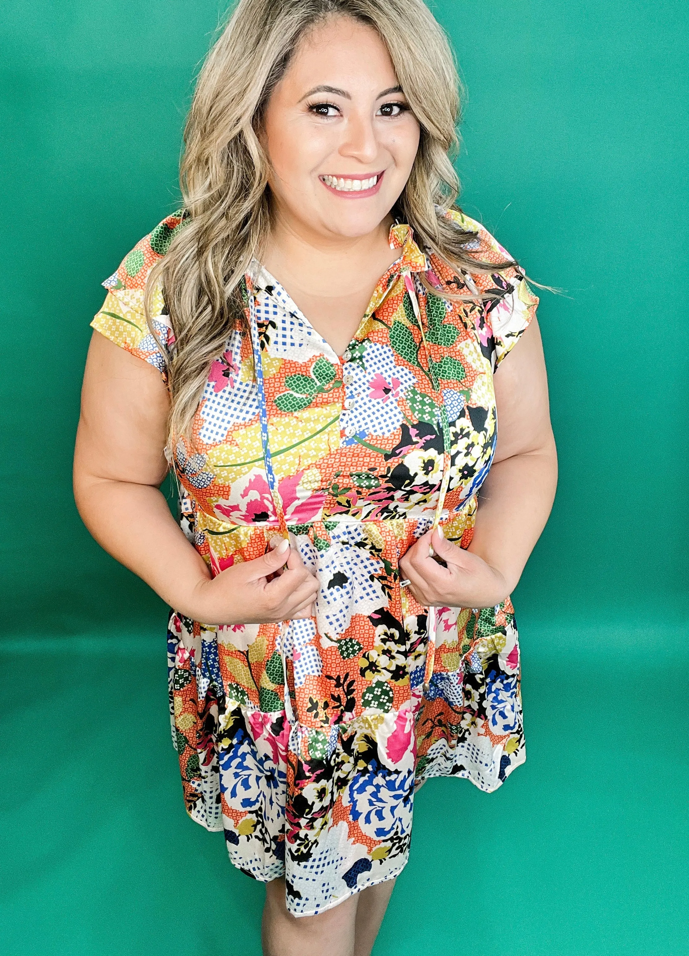 Tahiti Retro Unique Floral Print Dress
