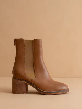 The Olivia | Caramel Chelsea Heel Boots