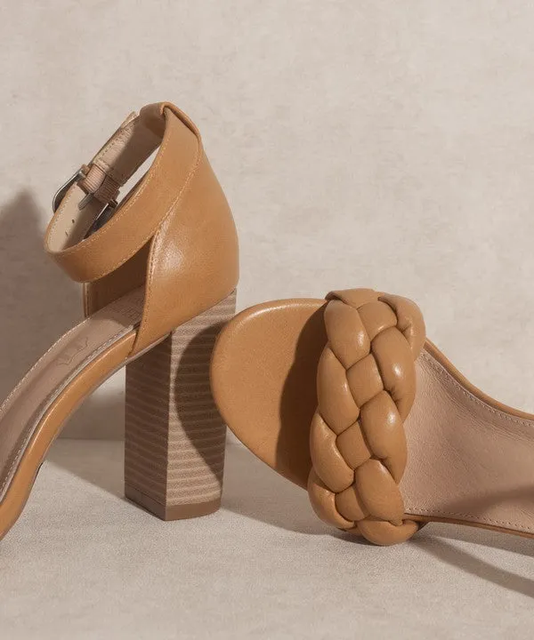 Thick Heel White Dressy Casual Sandals - Ankle Strap Closure