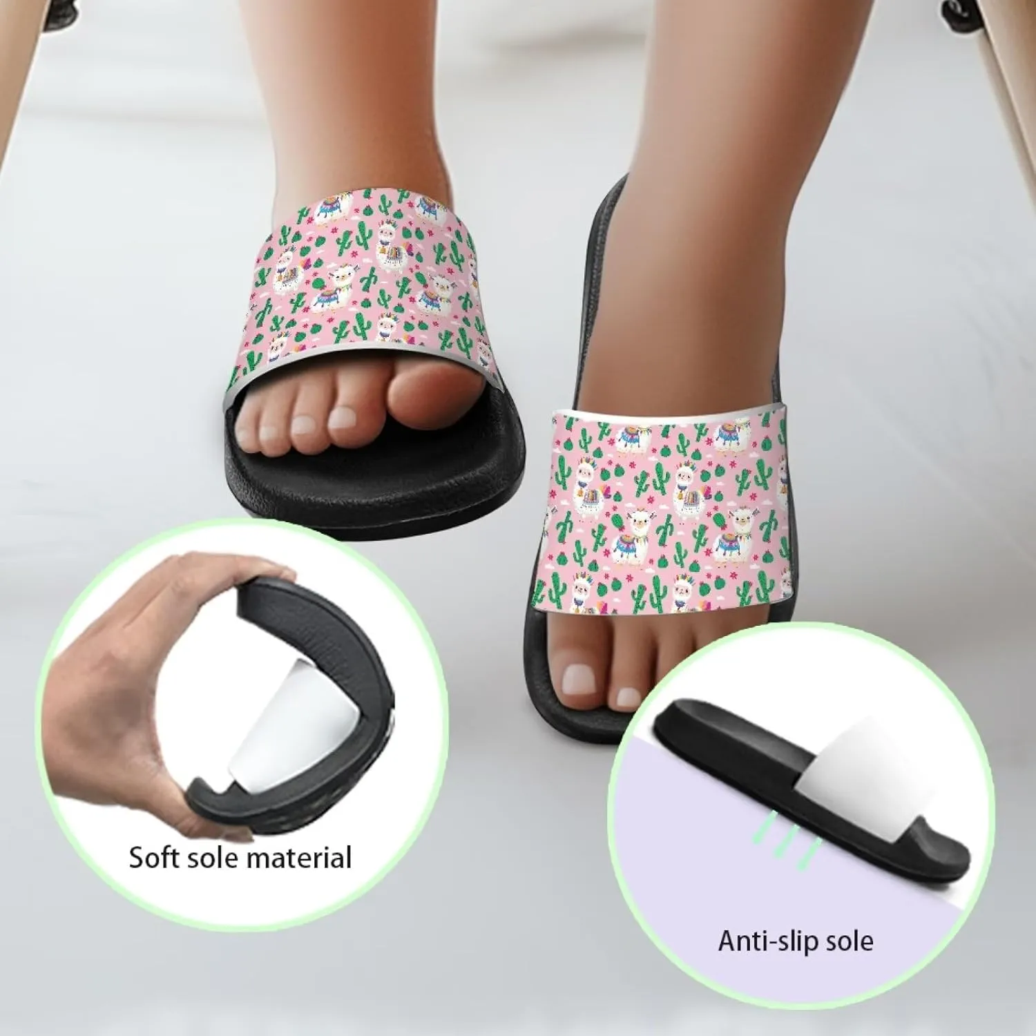 Toddler Slides Bathroom Thick Sole Pillow Slippers Summer Cloud Slides Quick Drying Athletic Slides Flat Shoes