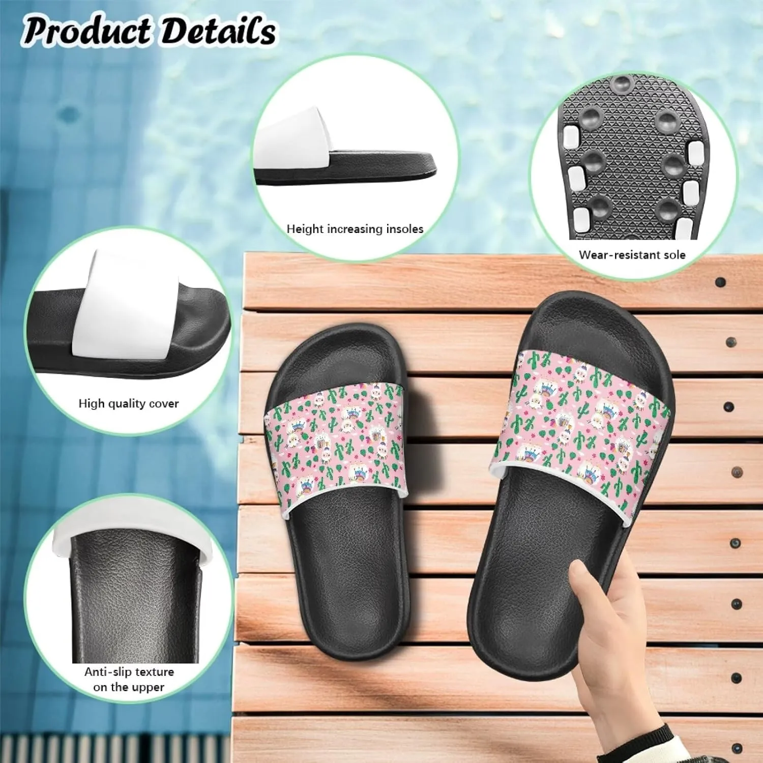 Toddler Slides Bathroom Thick Sole Pillow Slippers Summer Cloud Slides Quick Drying Athletic Slides Flat Shoes