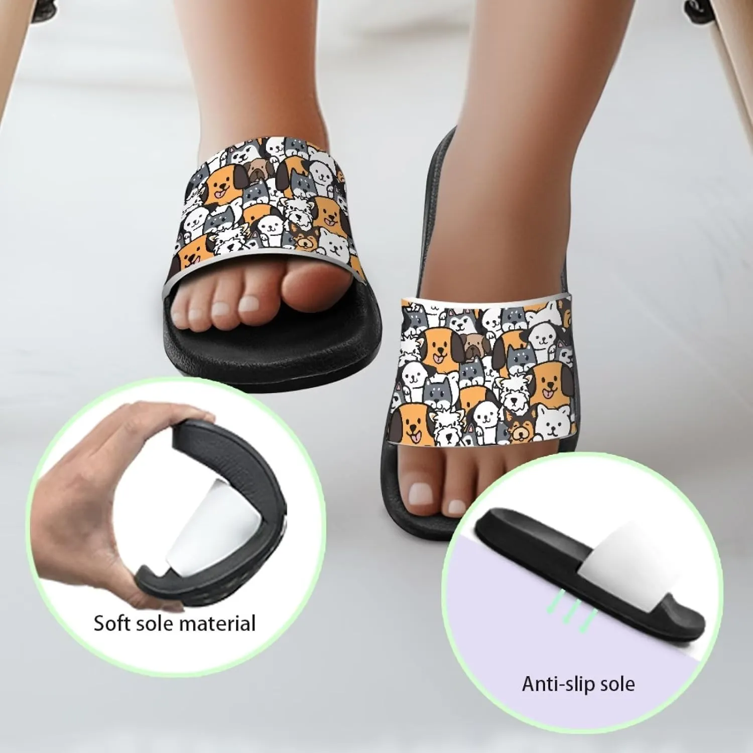 Toddler Slides Bathroom Thick Sole Pillow Slippers Summer Cloud Slides Quick Drying Athletic Slides Flat Shoes