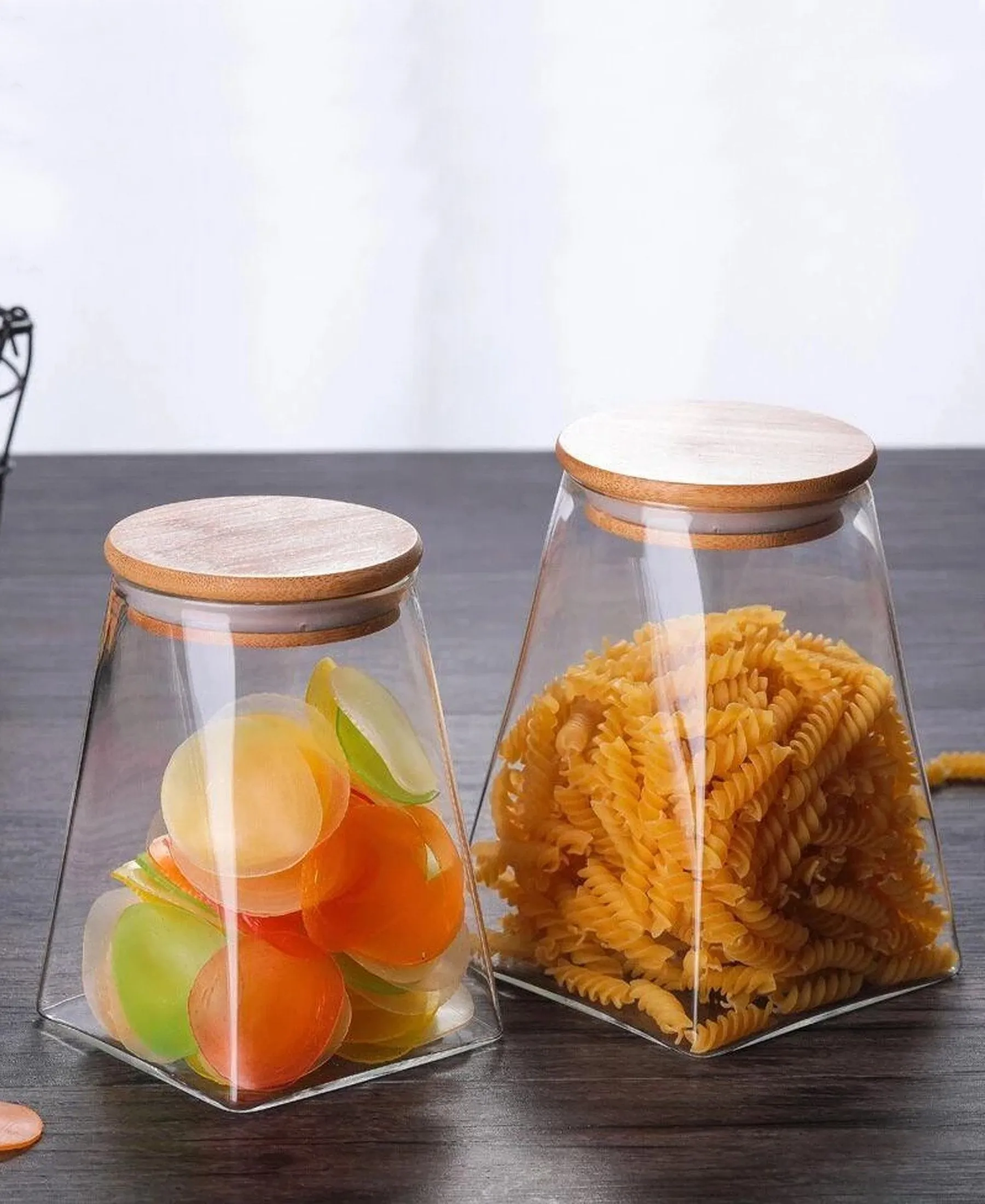 Torino Curved Borosilicate 510ml Canister - Clear