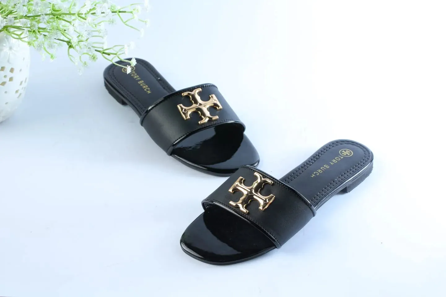 TORY ELEANOR SLIDES - BLACK