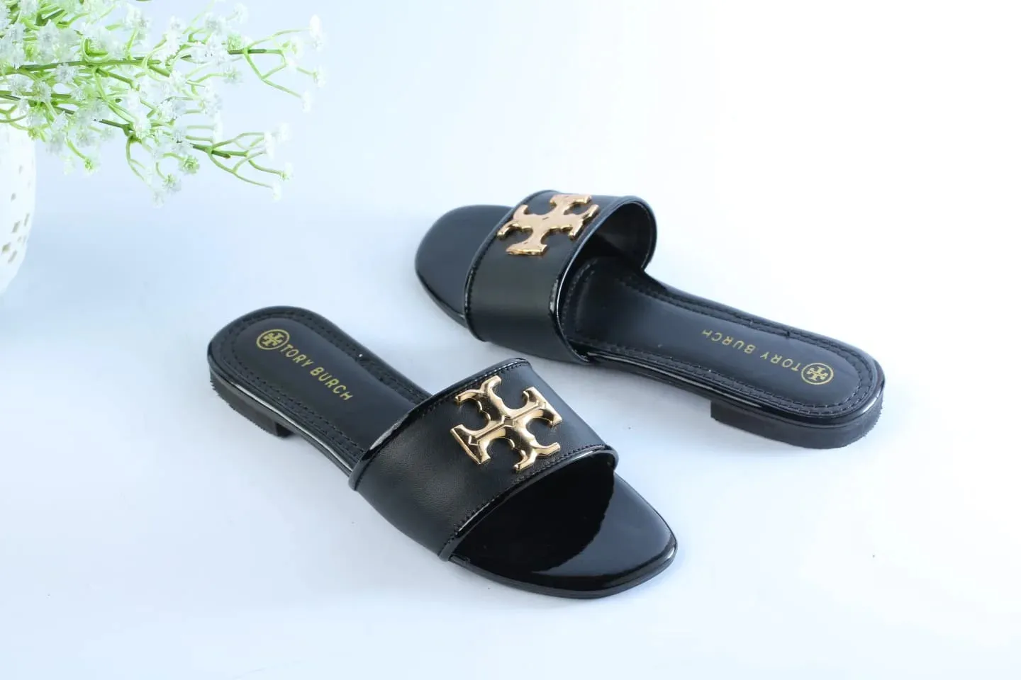 TORY ELEANOR SLIDES - BLACK