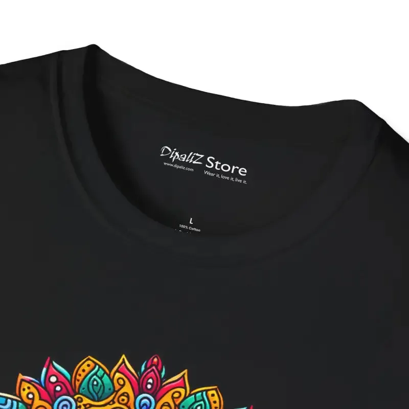 Vibrant Elephant Mandal Art Softstyle t Shirt
