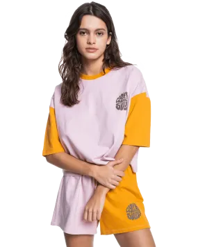 Vintage Colorblock T-Shirt in Bleached Mauve