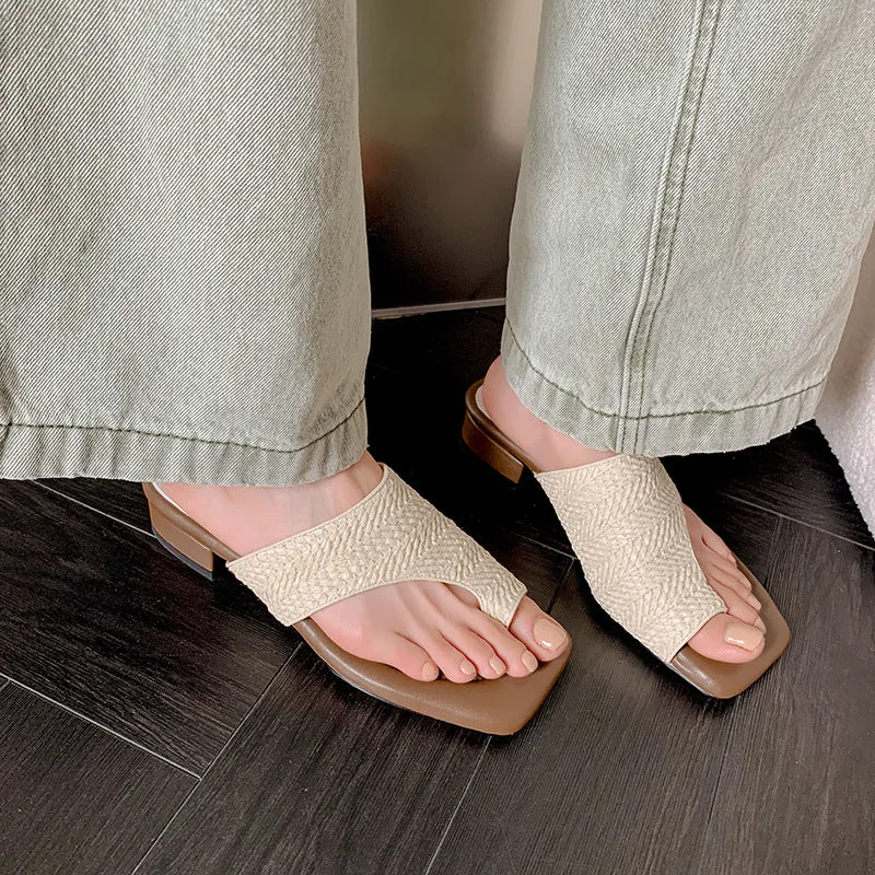 Wholesale Retro Holiday Style Braided Flip Flops