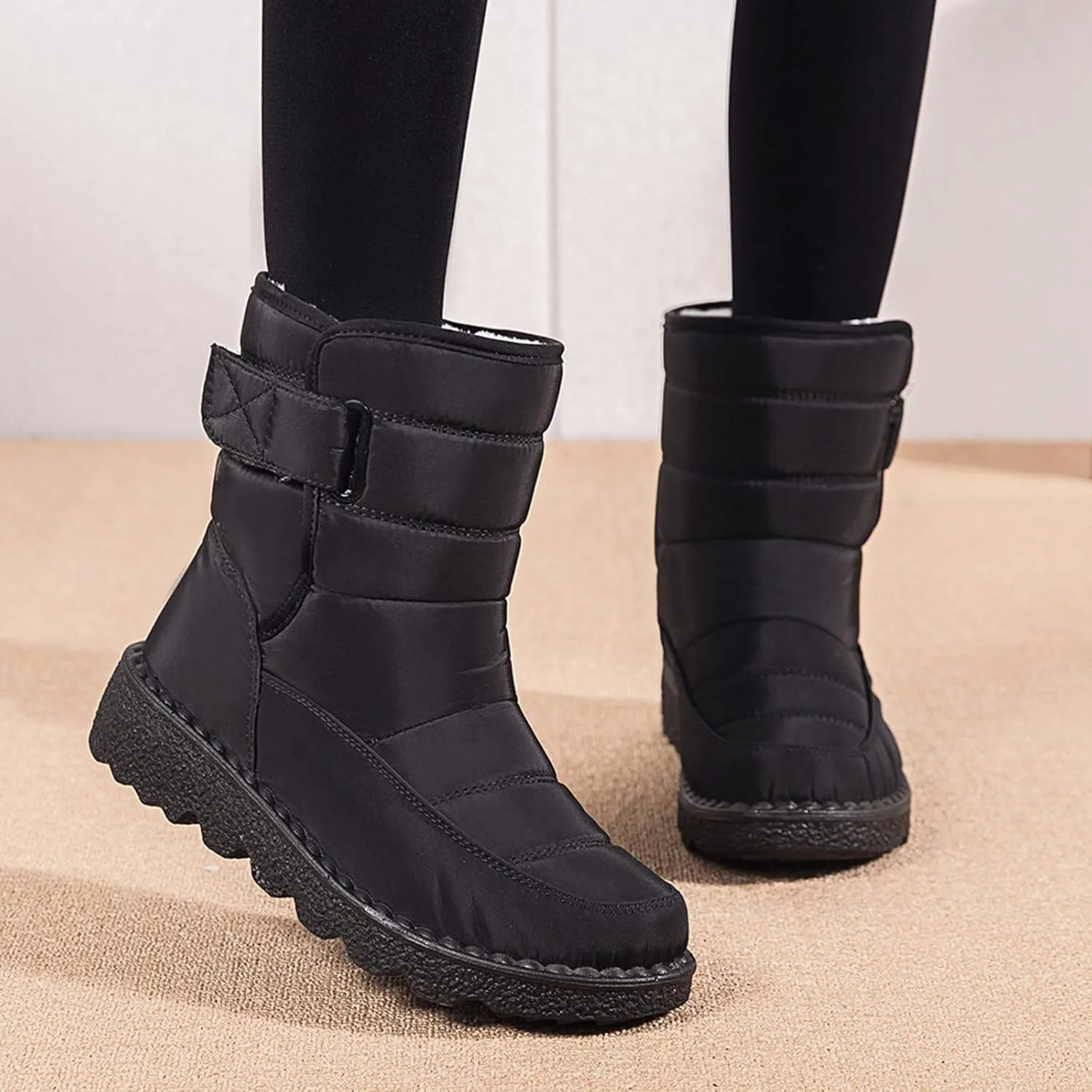 Winter Boots for Women Wide Adults Lined Snow Boots Women Winter Snow Boots Warm Fur Lined Women's Slip On Boot Winter Womens Fall Shoes Men Winter Booties