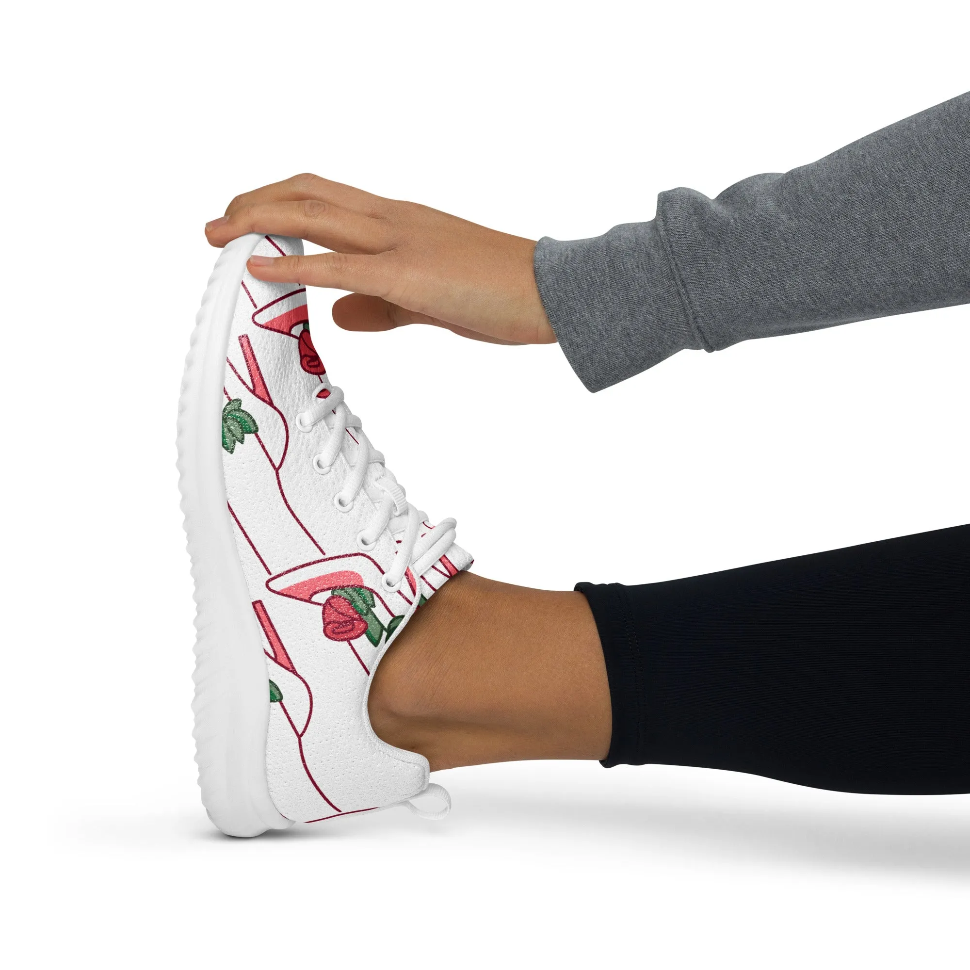 Women’s athletic sneaker with Abstract Rose Shoe Pattern- Bradlee