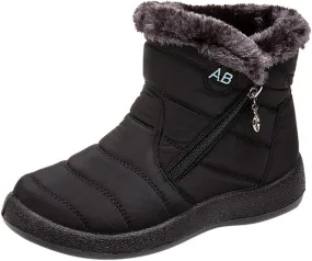 Women's Snow Boots Waterproof Insulated Fur Boots Waterproof Walking Shoes Cold Weather Furry Fluffy Short Snow Boot