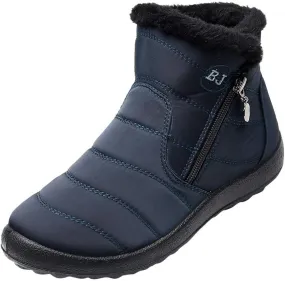 Women's Winter Boots with Zipper Adults Plush Lined Boots Womens Winter Snow Boots with Warm Fur Lining Bj Waterproof Boot Womens Cowboy Boots Men Winter Booties