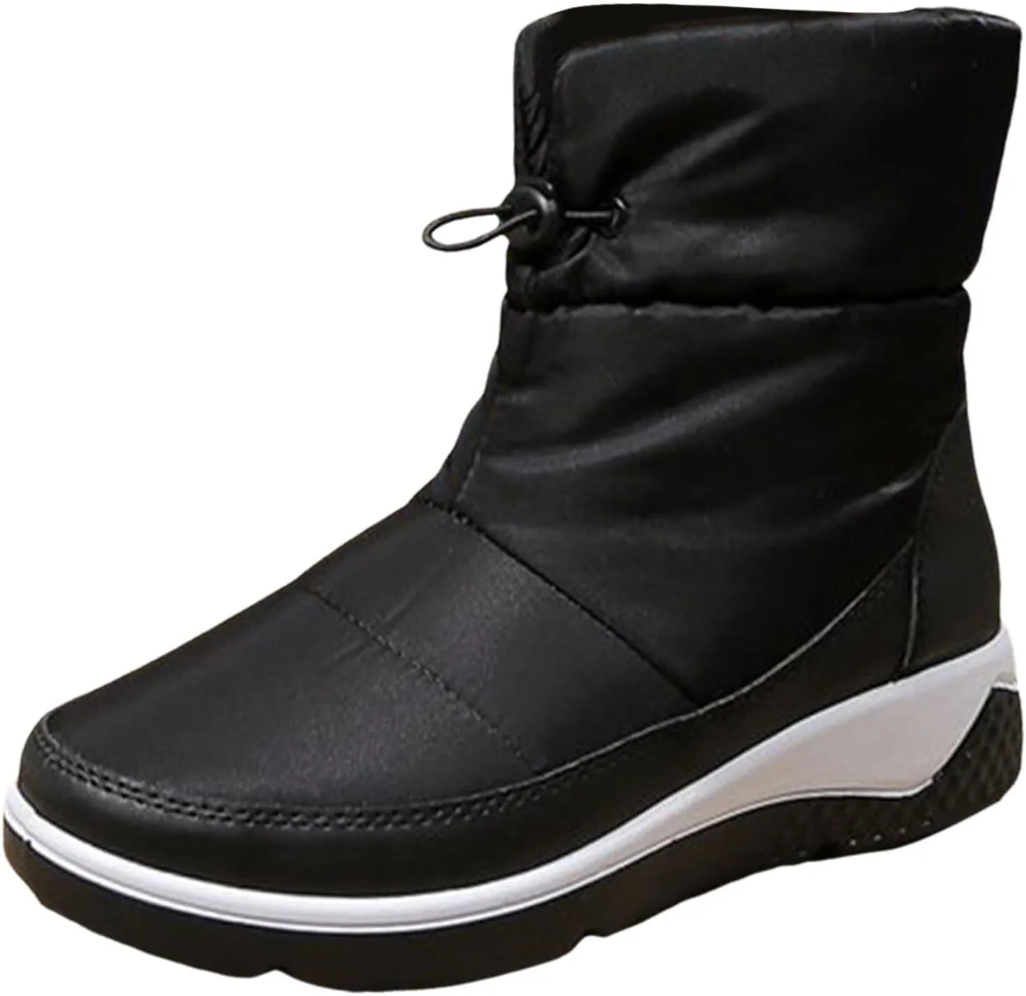 Women's Winter Snow Boots Platform Ankle Boots for Women Waterproof Lightweight Fashion Mid Calf Boot Fur Lined Frosty Warm Anti-Slip Boot Outdoor Hiking Walking Shoes High-Top Sneakers