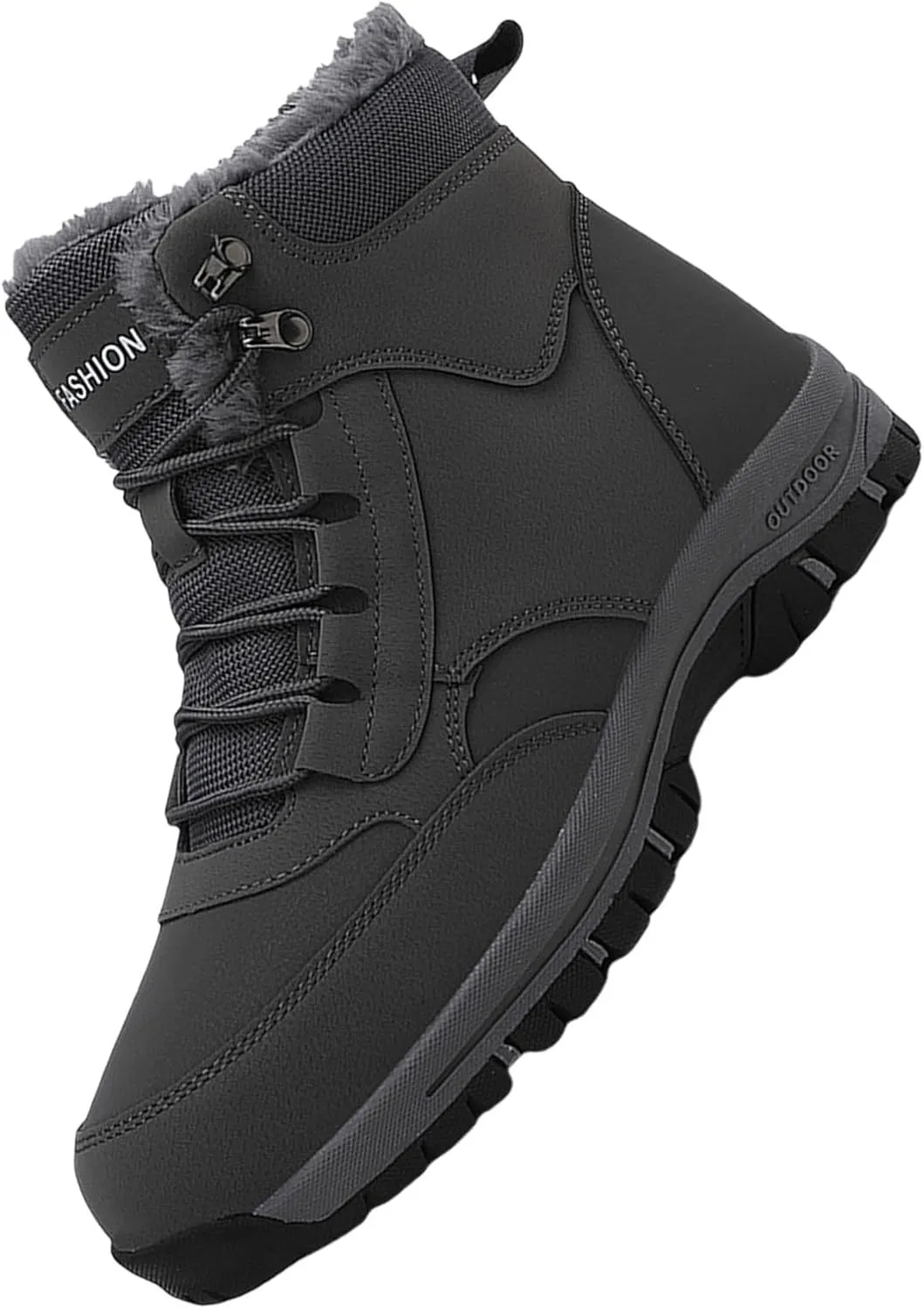 Work Boots for Men Waterproof Hiking Sneakers Shoes with Fur Lined Workout Shoes for Women Insulated Winter Outdoor Botas Waterproof Non Slip Hike Grounded Footwear