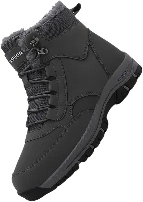 Work Boots for Men Waterproof Hiking Sneakers Shoes with Fur Lined Workout Shoes for Women Insulated Winter Outdoor Botas Waterproof Non Slip Hike Grounded Footwear