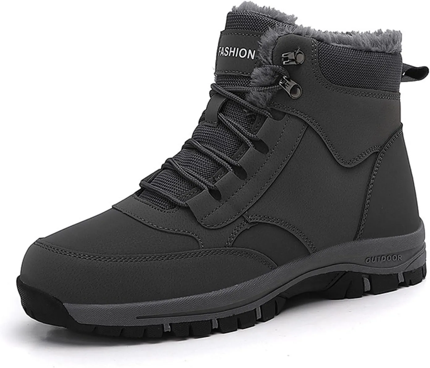 Work Boots for Men Waterproof Hiking Sneakers Shoes with Fur Lined Workout Shoes for Women Insulated Winter Outdoor Botas Waterproof Non Slip Hike Grounded Footwear